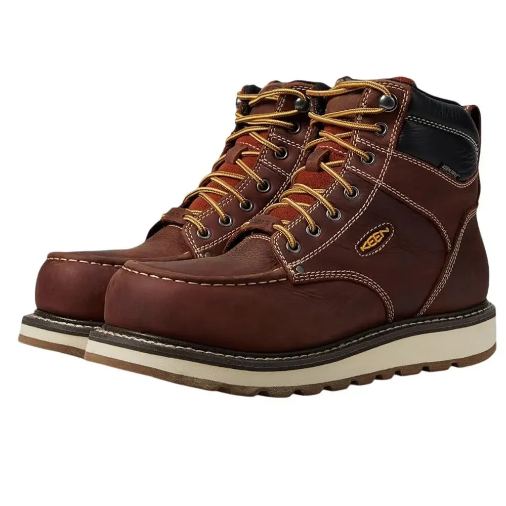 Keen Mens Cincinnati 6" Work Boot US 9.5 D EU 42.5 Brown Carbon Fiber Toe WP NIB
